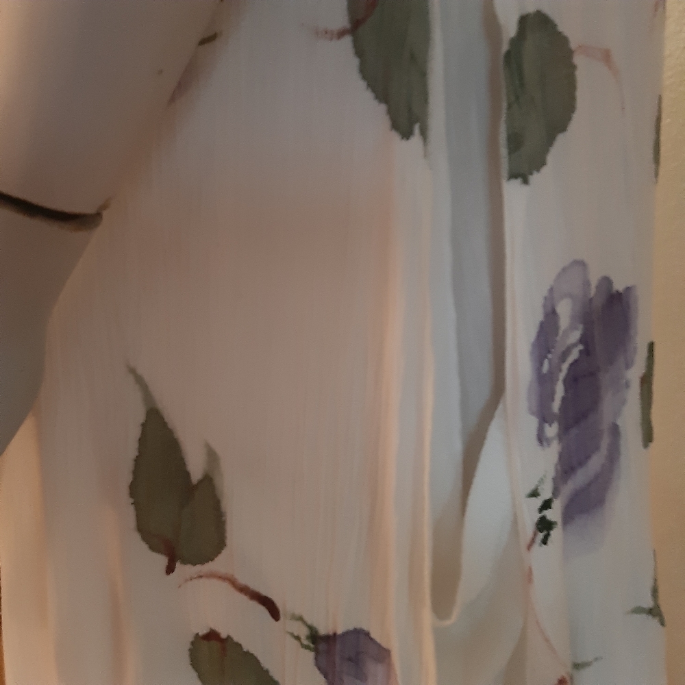 CHIFFON 100% RAYON MAXI DRESS FULLY LINED SMALL - Picture 5 of 8